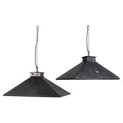 Industrial Mirrored General Illuminating Co Ltd. Pendant Lights, c.1940