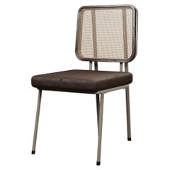 Sedia industriale Mocha DUV in pelle Cocoa realizzata a mano da Murmurio