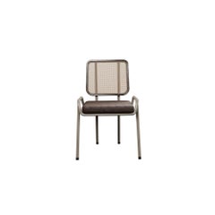 Industrial Mocha chair DUV half arm Coral leather handcrafted by Murmurio