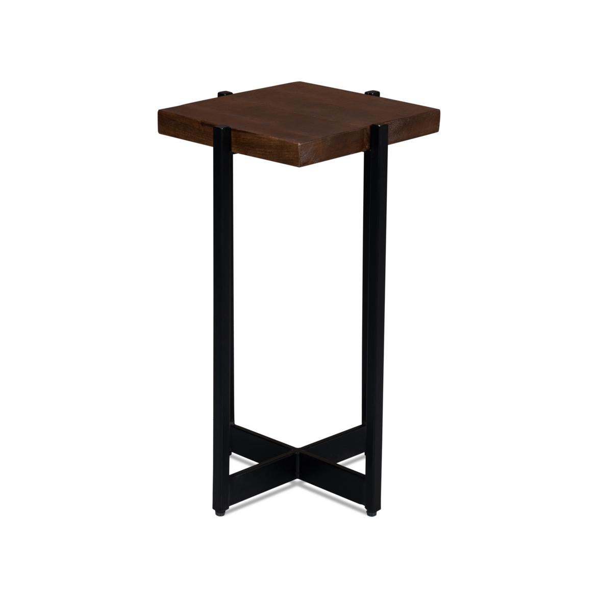 Asian Industrial Modern Accent Table For Sale