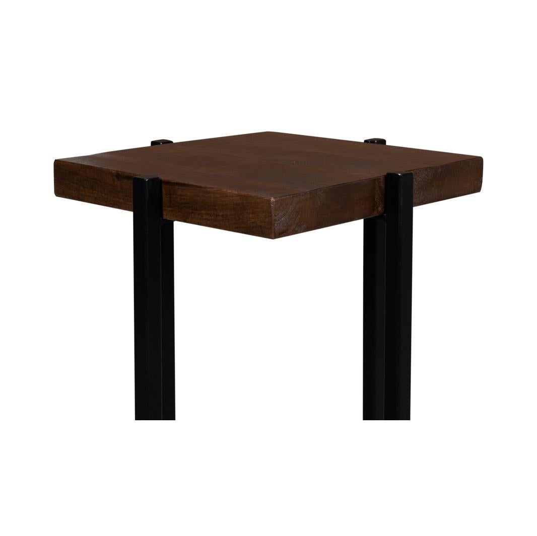 Iron Industrial Modern Accent Table For Sale