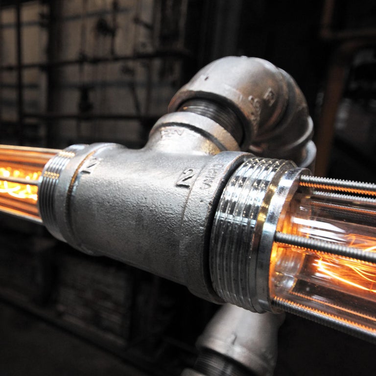 Modern Industrial Table Lamp | Glass Cylinder Metal Frame Design main image 1