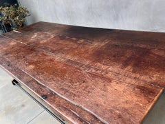 Industrial Modern Dining Table Walnut, Iron, 1940's