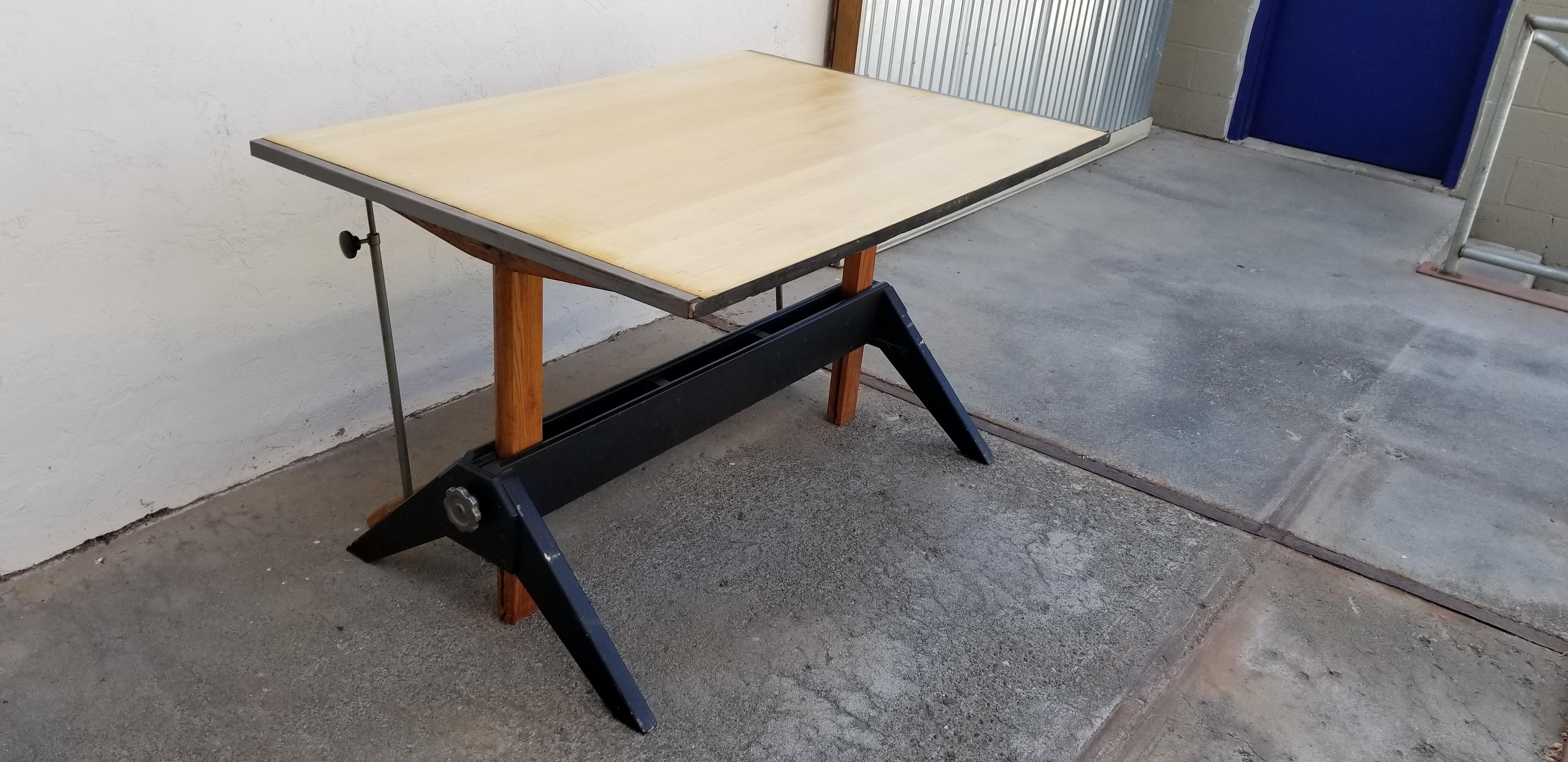 Mid-Century Modern Industrial Modern Drafting Table by Mayline