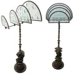 Industrial Modern Four-Panel Demilune Magiscope Sculpture by Feliciano Bejar