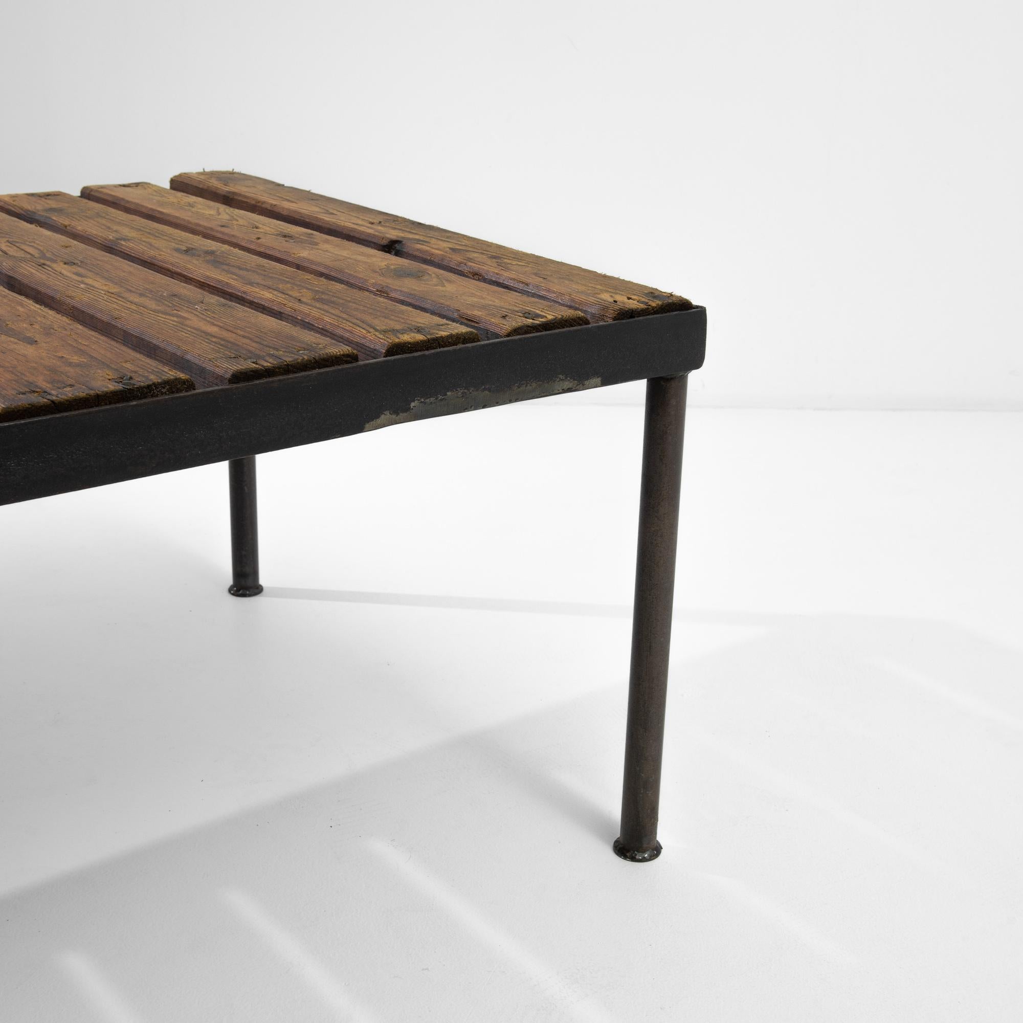 Industrial Modern French Coffee Table In Good Condition For Sale In High Point, NC