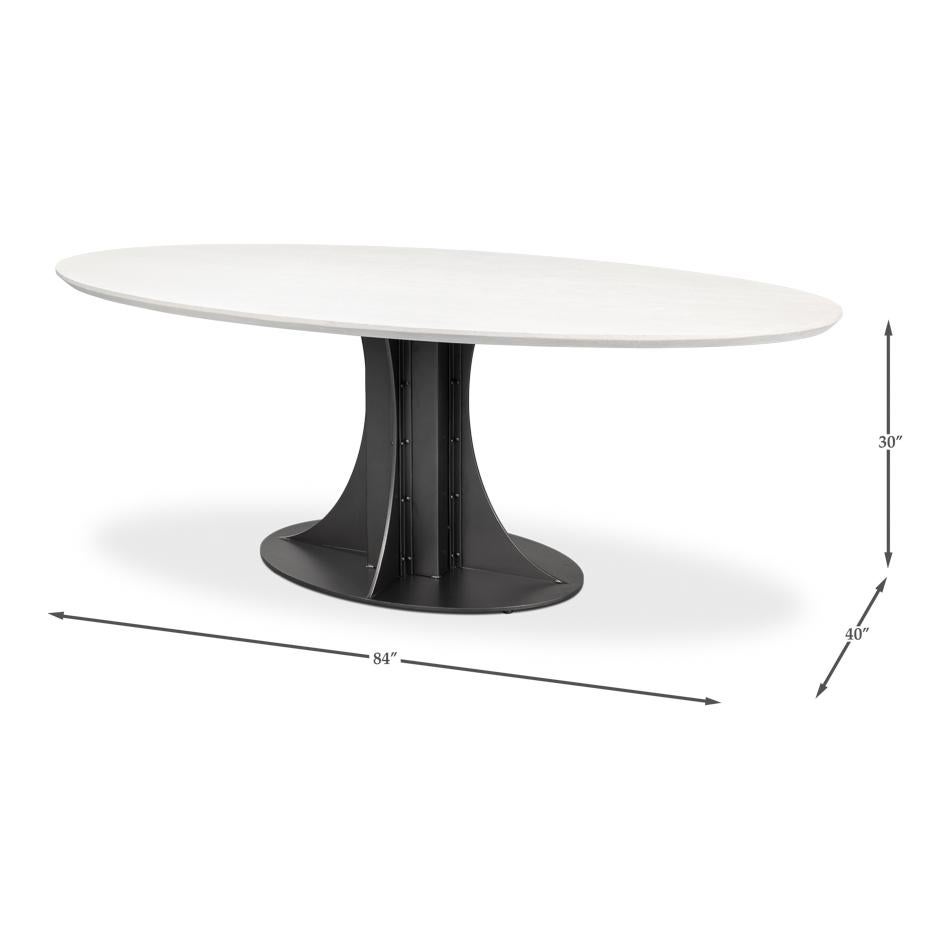 Table de salle à manger ovale Modern Industry en vente 5