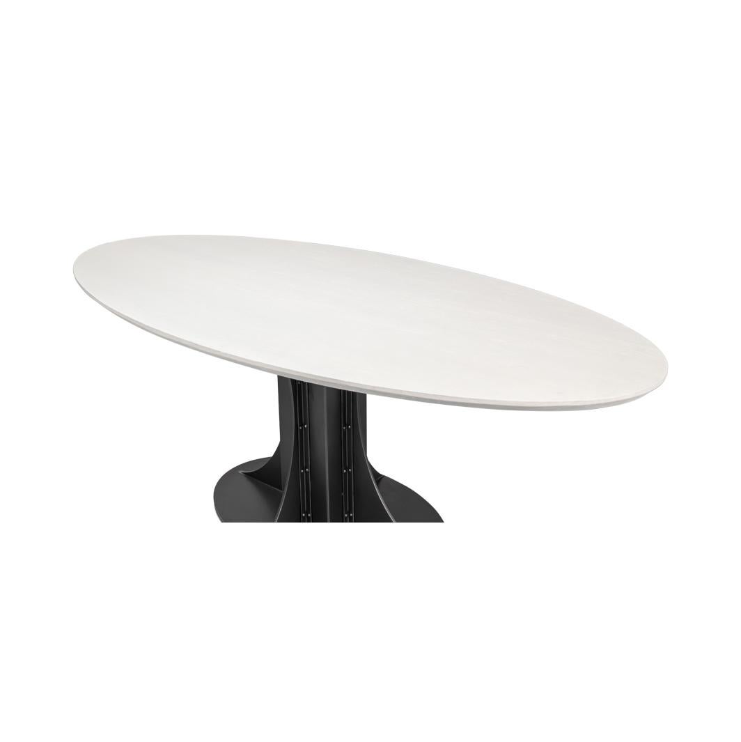 Asiatique Table de salle à manger ovale Modern Industry en vente