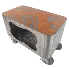 Industrial Modern Service Cart in Copper and Steel