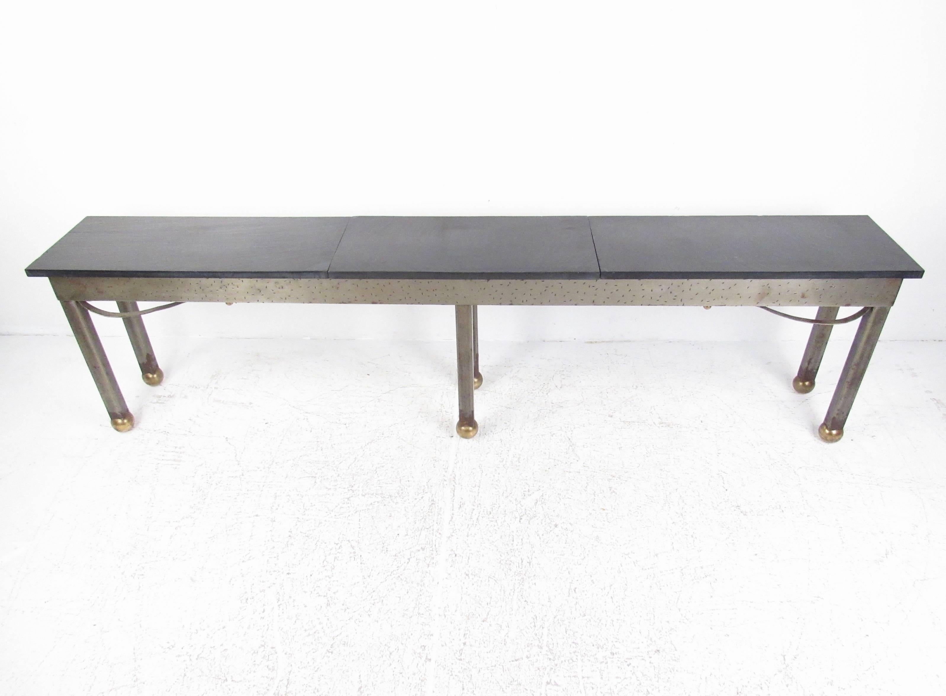 slate top console table