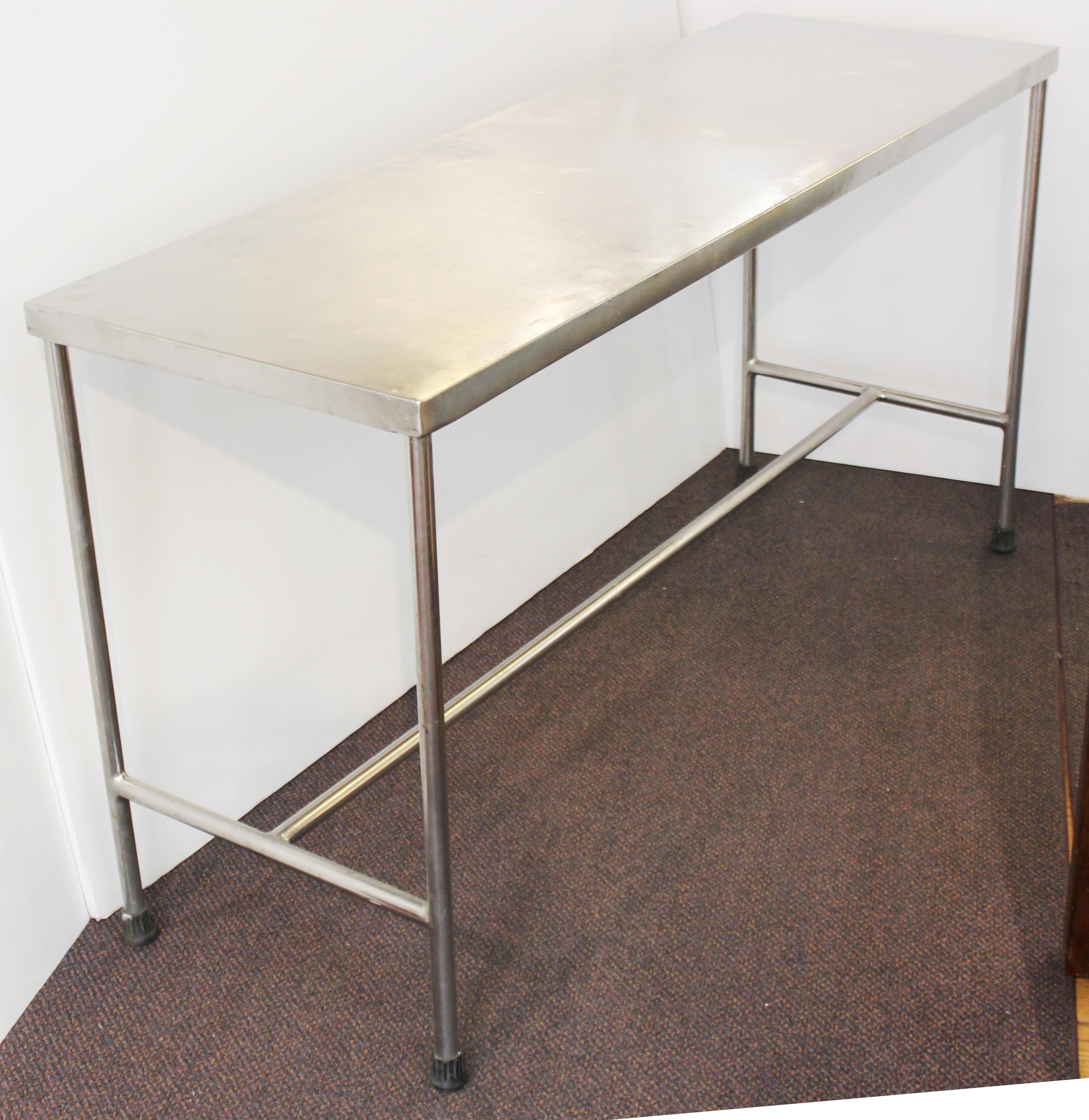 American Industrial Modern Style Stainless Steel H-Base Table