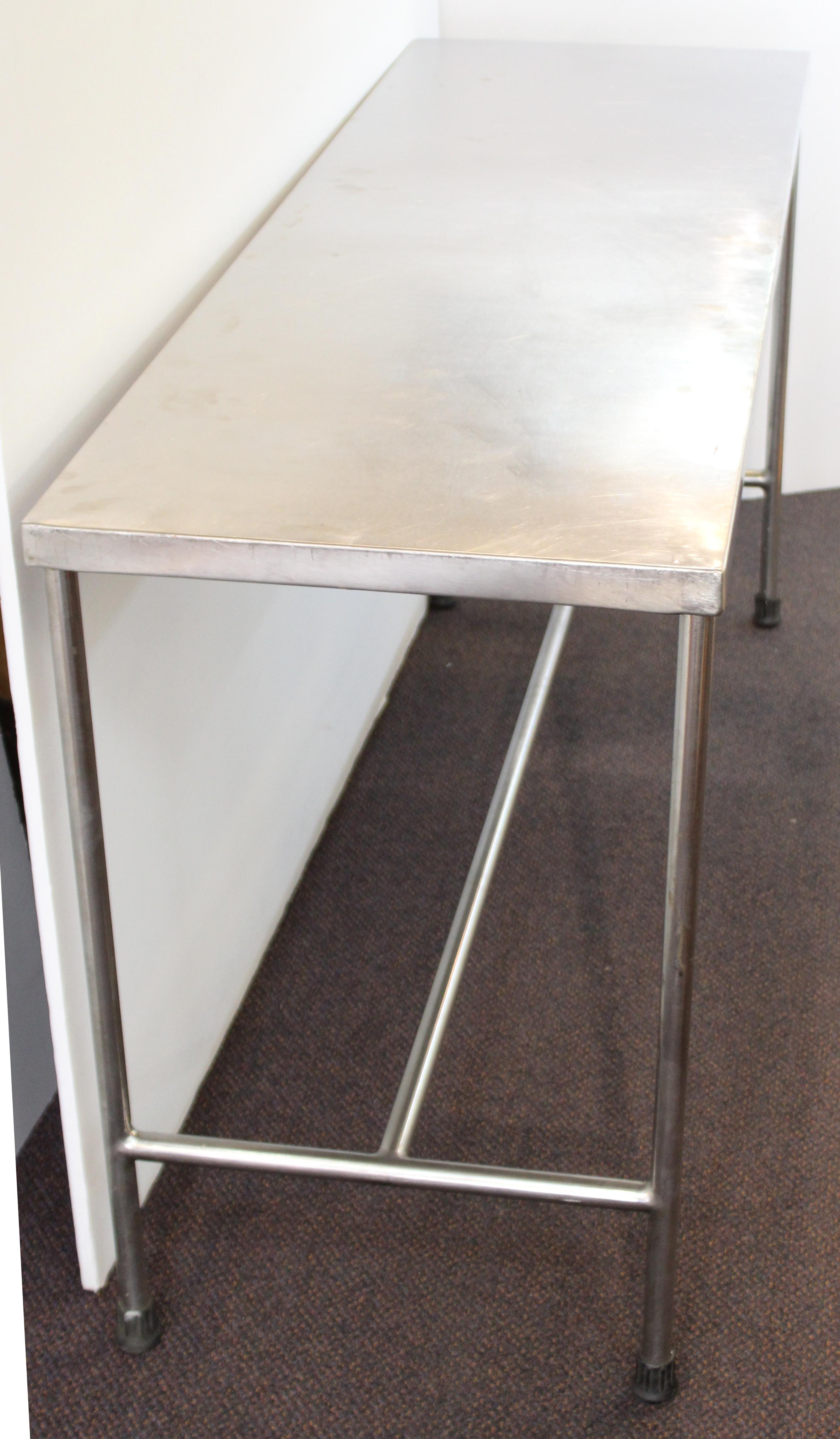 Industrial Modern Style Stainless Steel H-Base Table In Good Condition In New York, NY