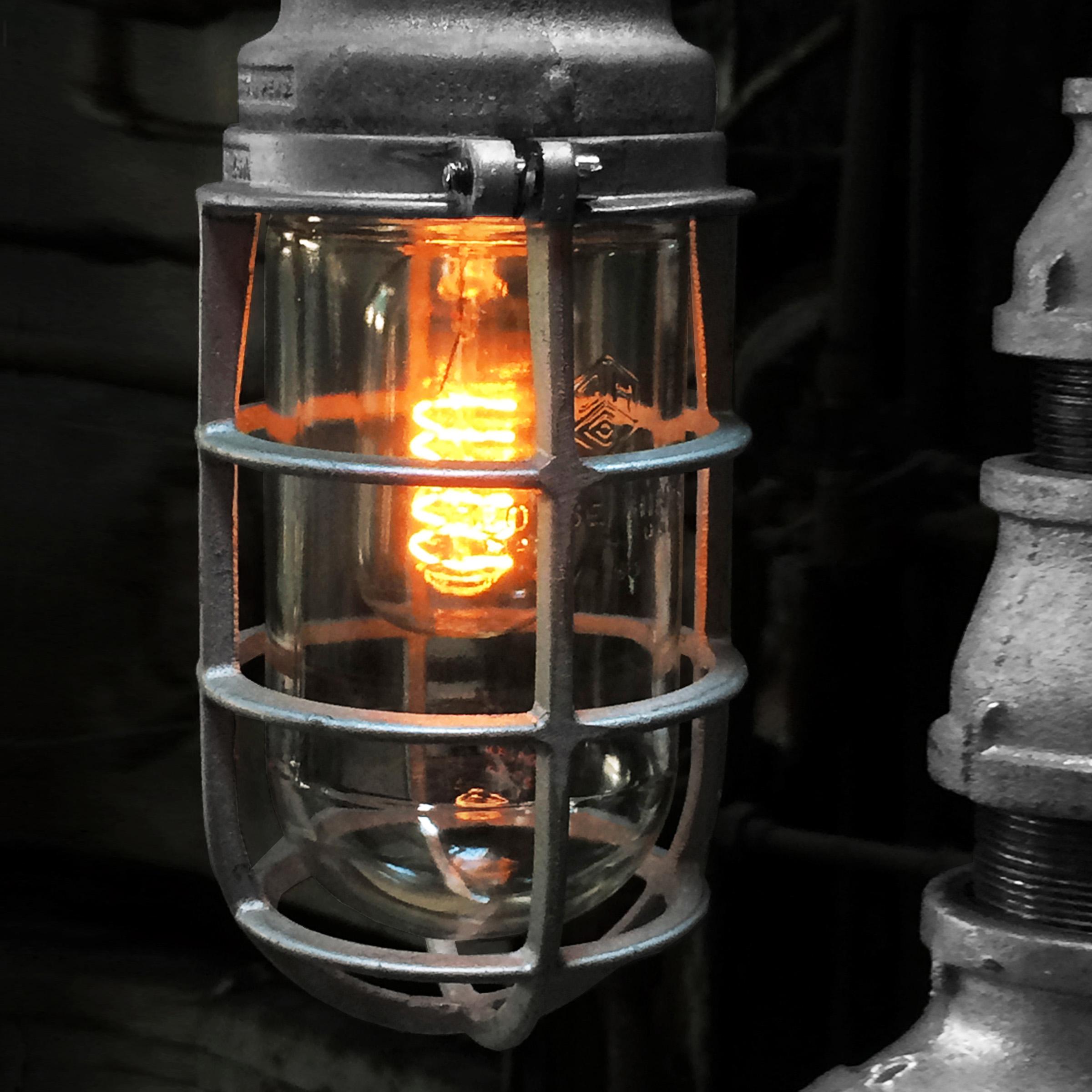 Modern Industrial Table Lamp - Industrial Decor - Crouse Hinds Industrial Light In New Condition For Sale In Bridgeport, PA