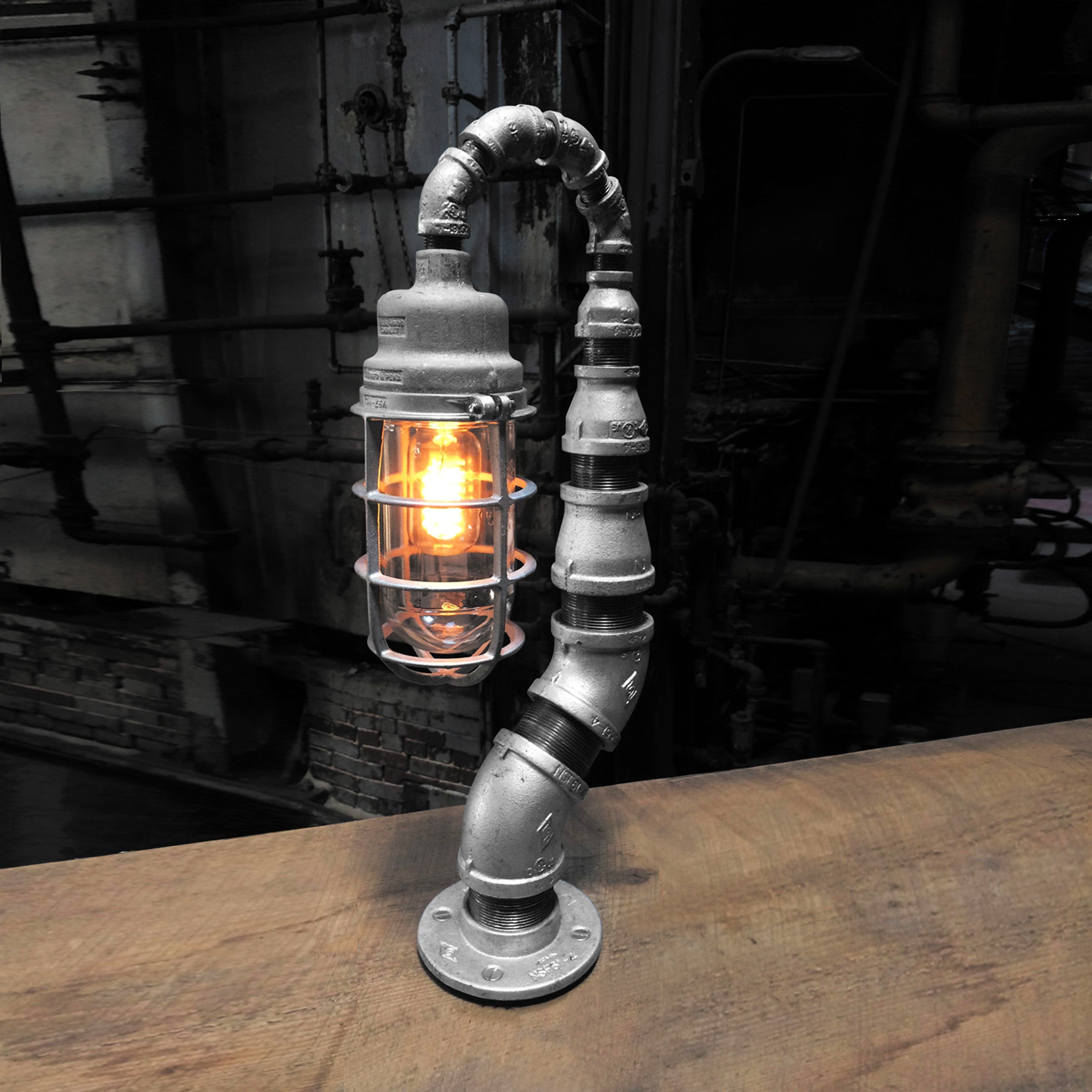 Modern Industrial Table Lamp - Industrial Decor - Crouse Hinds Industrial Light For Sale