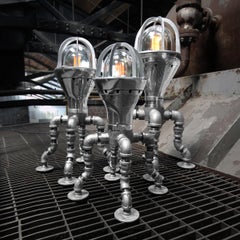 Modern Industrial Lamp Set - Industrial Decor - Crouse Hinds Industrial Light