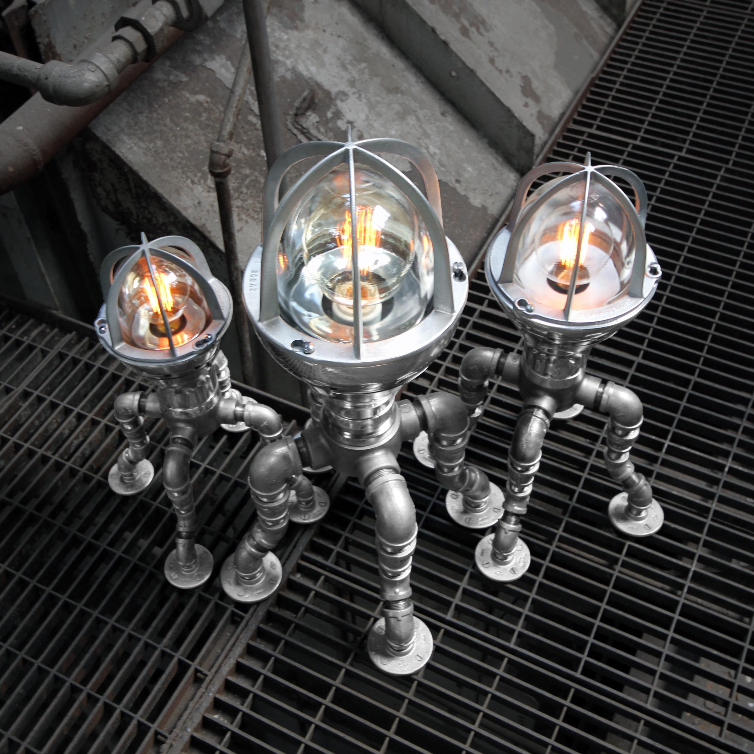 American Modern Industrial Lamp Set - Industrial Decor - Crouse Hinds Industrial Light For Sale