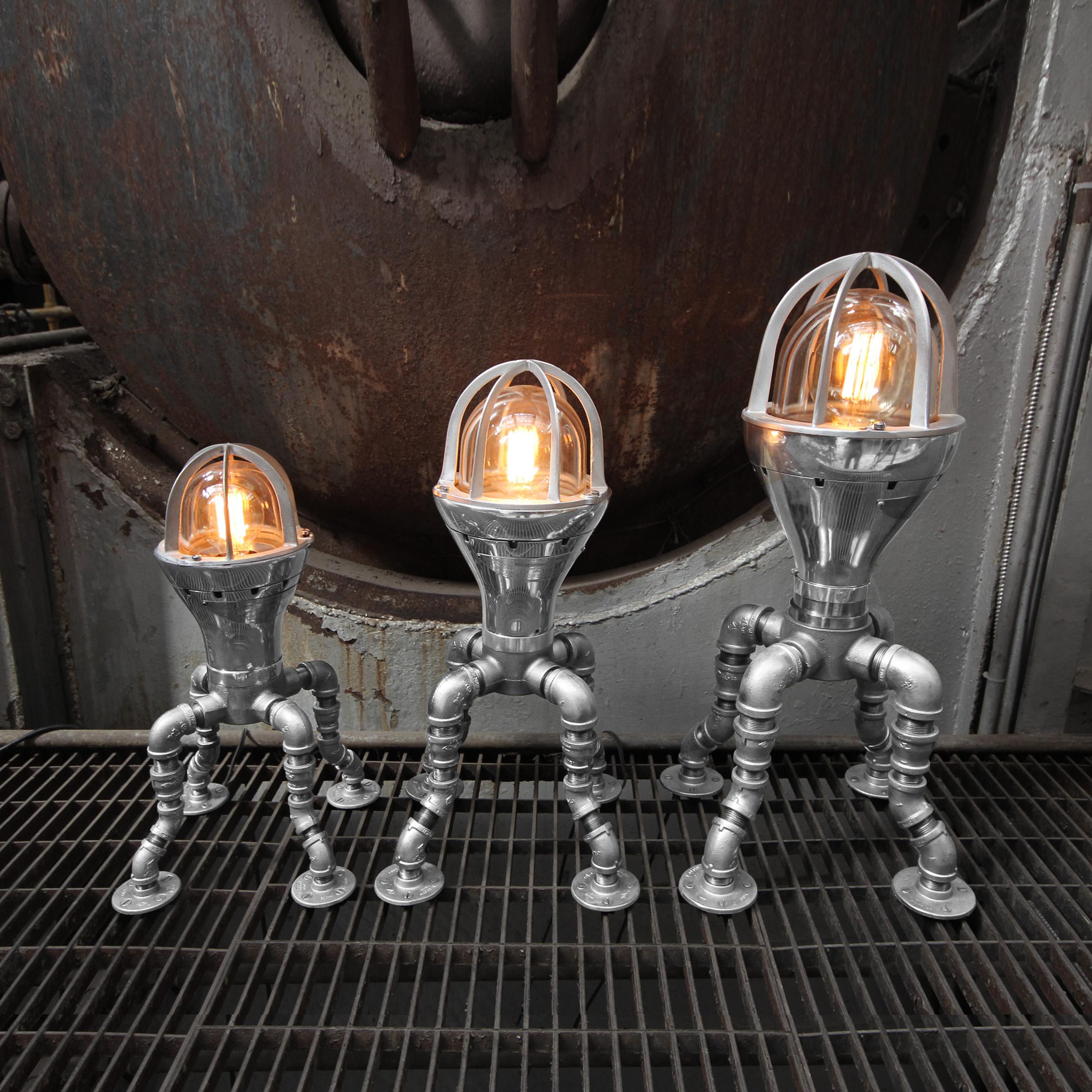 Steel Modern Industrial Lamp Set - Industrial Decor - Crouse Hinds Industrial Light For Sale