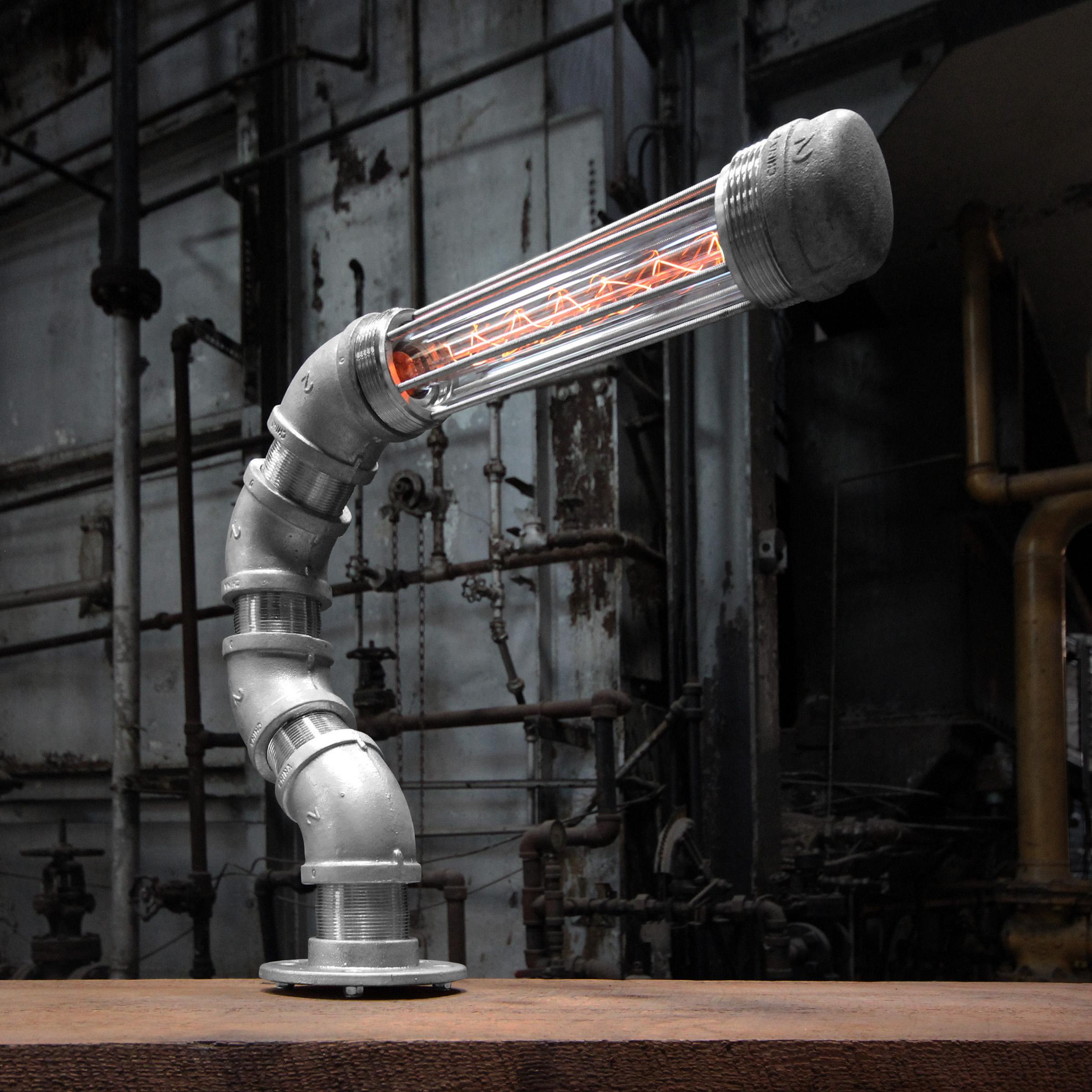 Galvanized Modern Industrial Table Lamp - Industrial Lamp - Industrial Light For Sale