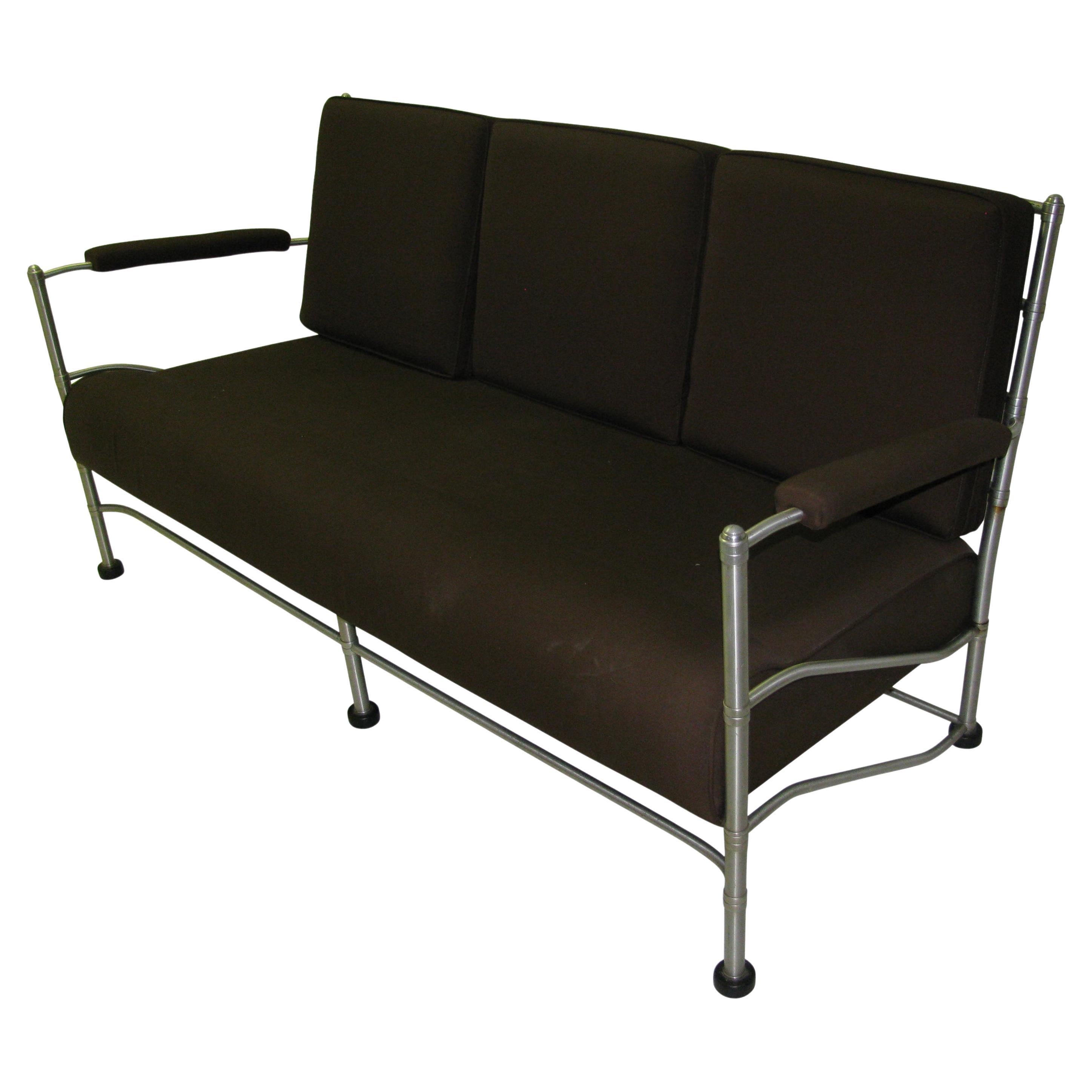 Industrial Modernist Art Deco Anodized Aluminum Warren McArthur Park Ave Sofa