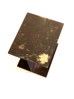 Industrial Modernist Raw Steel Patinated I Beam Pedestal