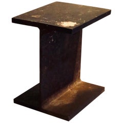Used Industrial Modernist Raw Steel Patinated I Beam Pedestal