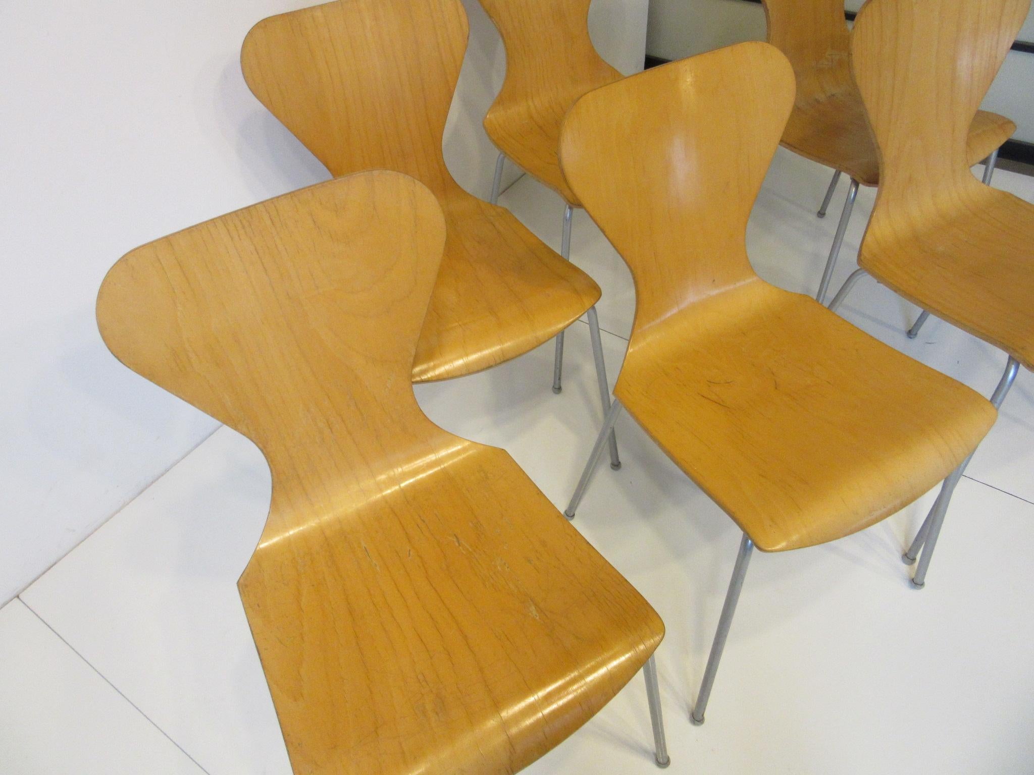 Industrial Molded Plywood Dining Chairs 2