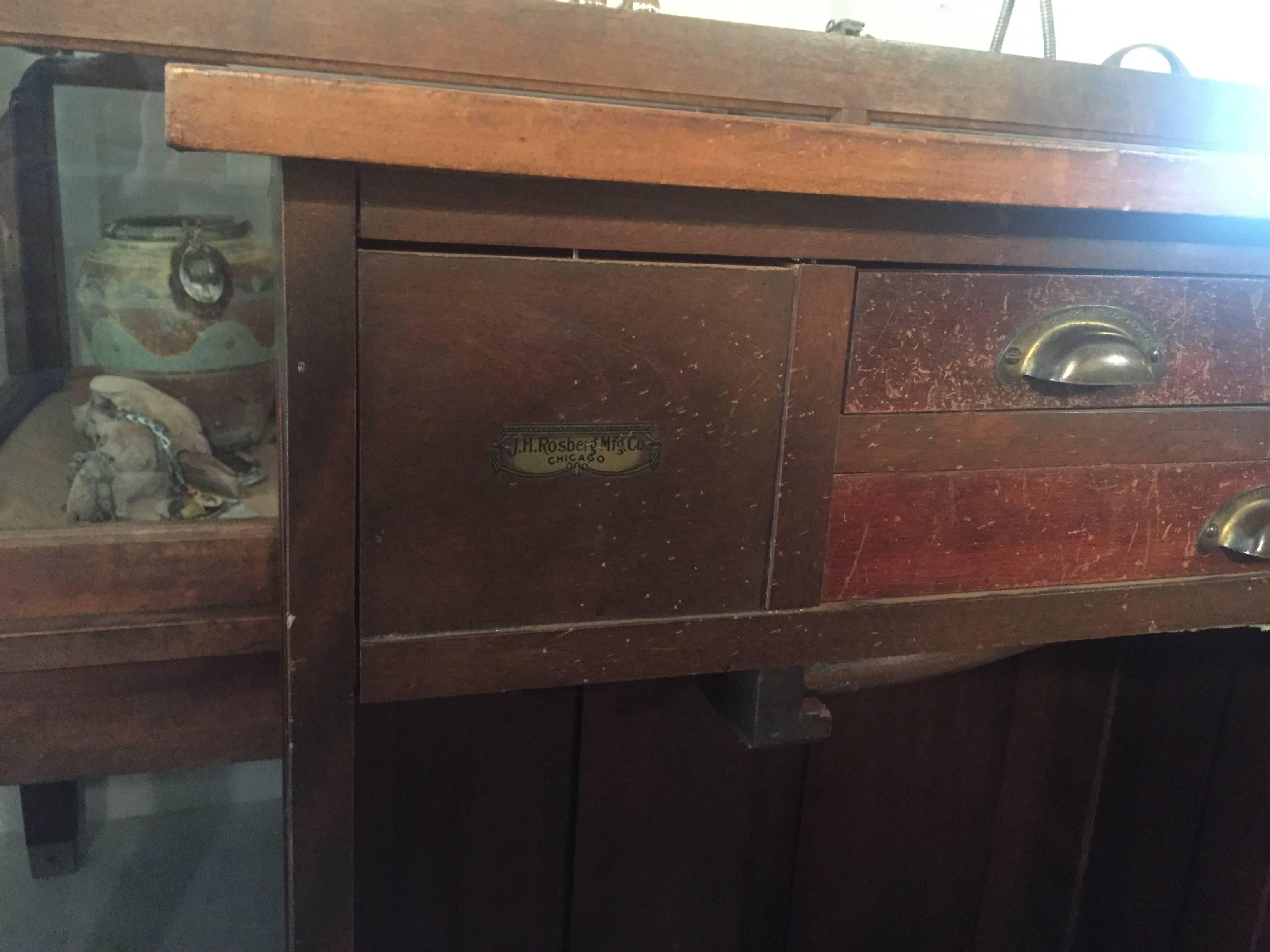 Early 20th Century Industrial Multi Drawer Cabinet Jewellers Desk For Sale