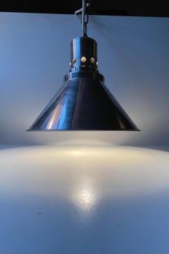 Industrial - Nautical Aluminium Ceiling Lamp by Nordisk Solar Denmark, 1940s