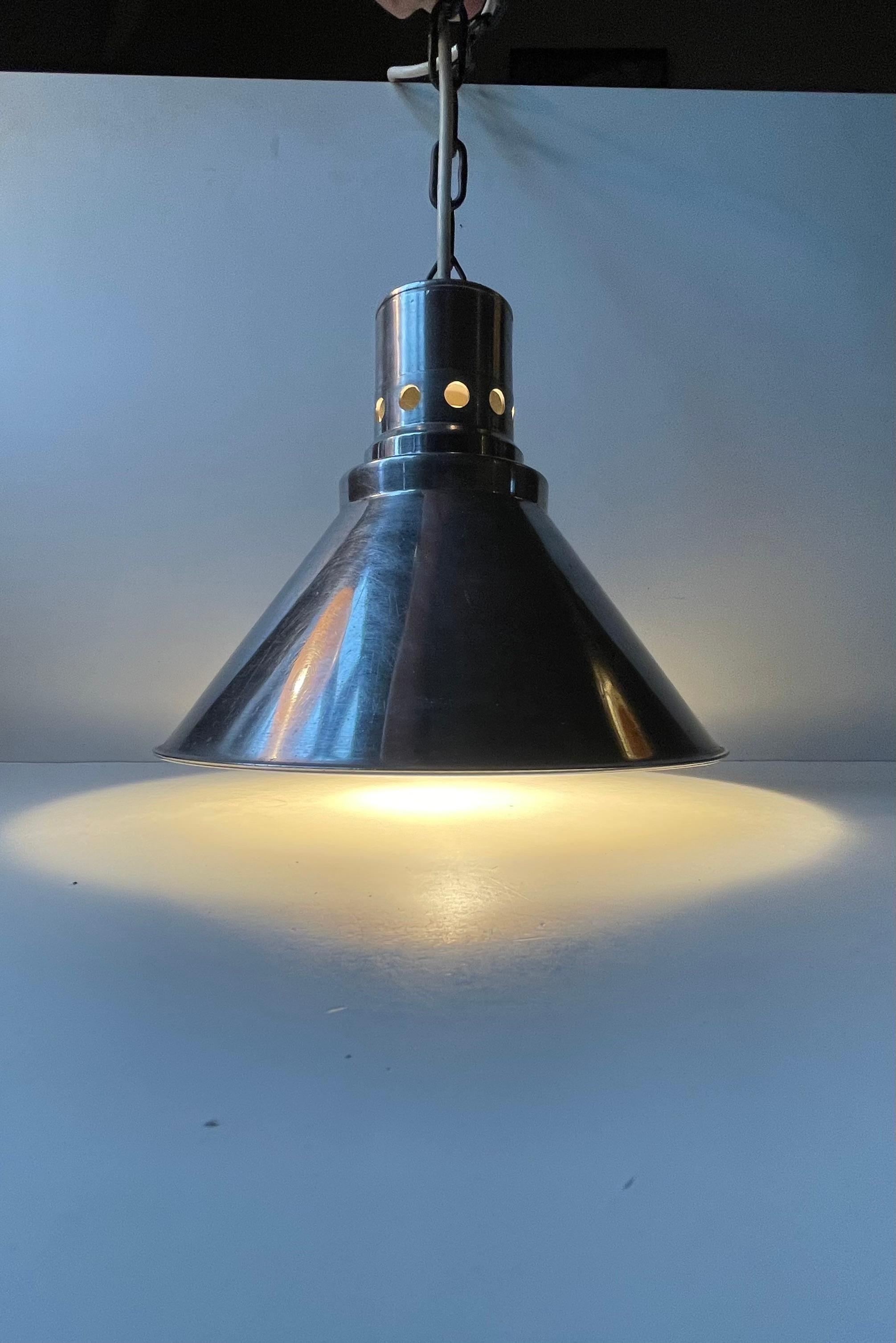 Mid-20th Century Industrial - Nautical Aluminium Ceiling Lamp by Nordisk Solar Denmark, 1940s For Sale