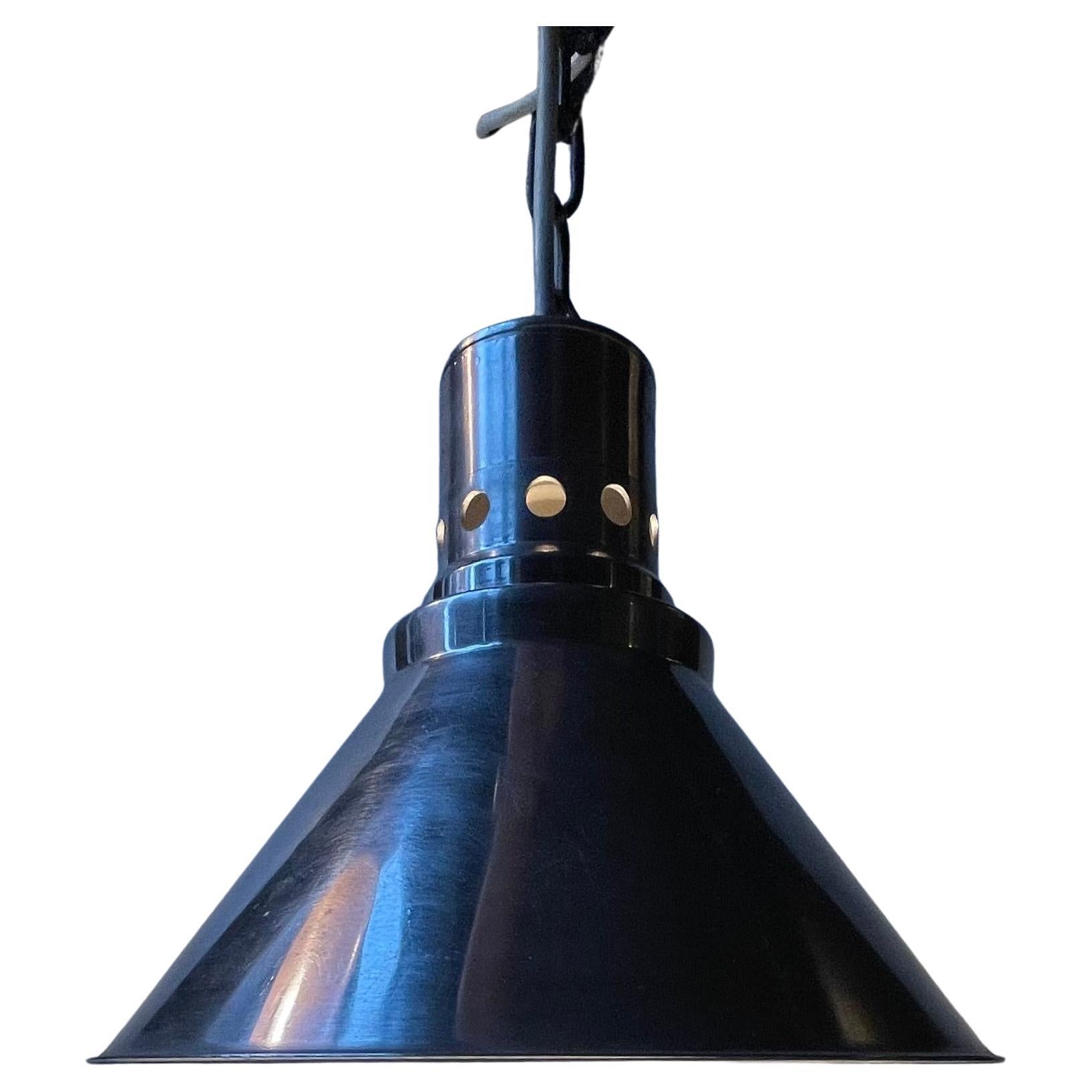 Industrial - Nautical Aluminium Ceiling Lamp by Nordisk Solar Denmark, 1940s For Sale 2