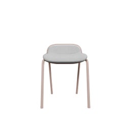 Industrieller Hocker DUV in Nude mit cremefarbenem Stoff, handgefertigt von Murmurio