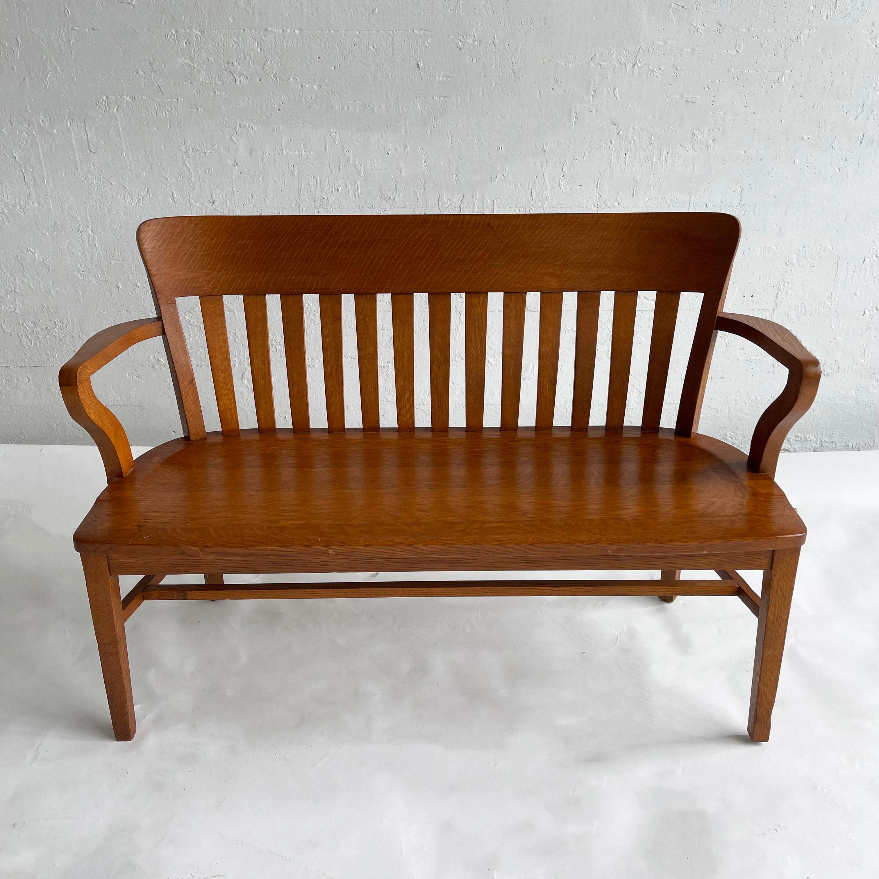 American Industrial Oak Court Bench For Sale