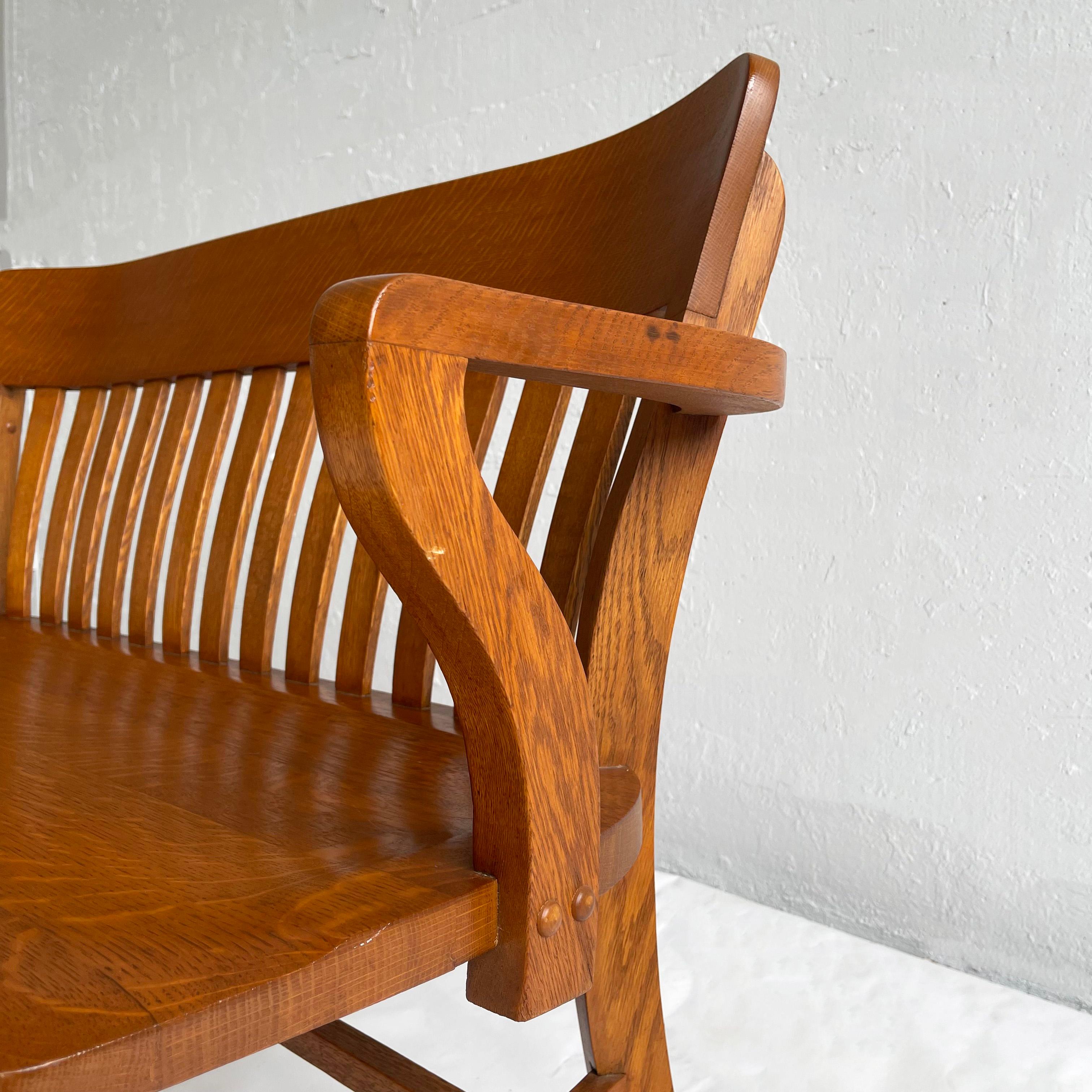 Industrial Oak Court Bench For Sale 1