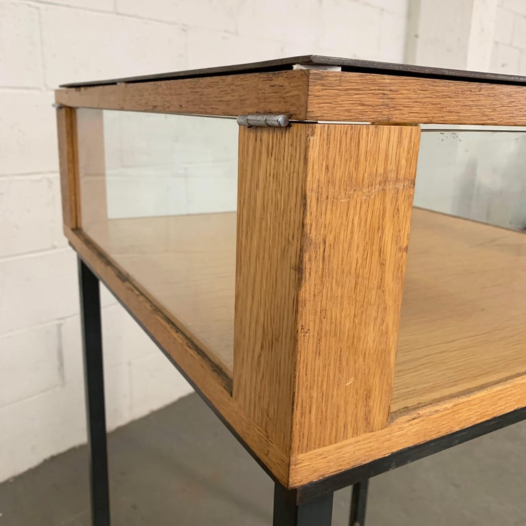 Industrial Oak Jewelry Display Case For Sale at 1stDibs jewelry case