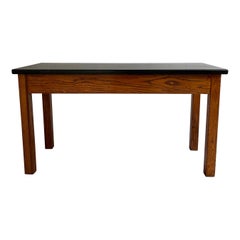 Industrial Oak Laboratory Console Table