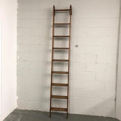 Industrial Oak Library Ladder by Putnam