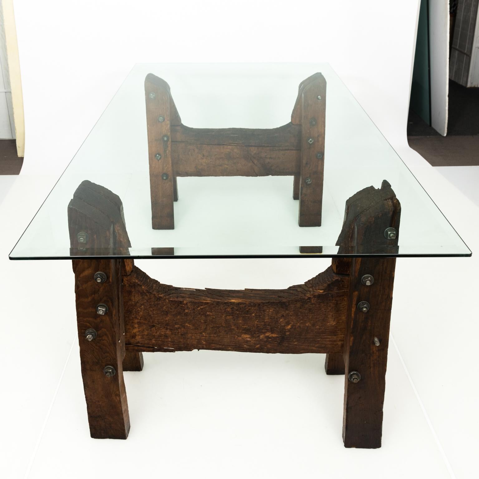 Industrial Oak Table For Sale 5