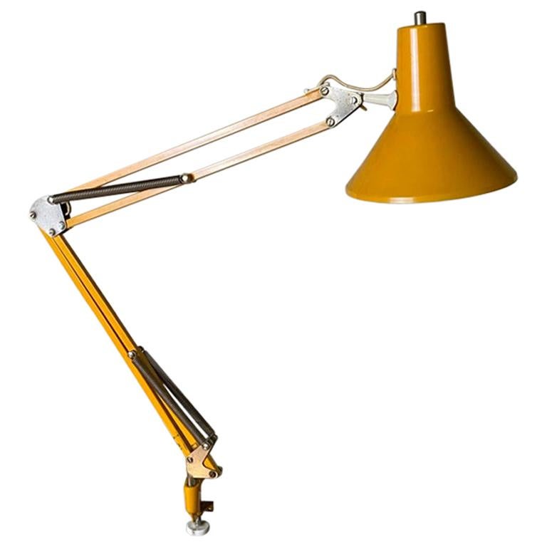 Industrial Ochreous Desk Lamp with Clamp for Desk/Table or Wall at 1stDibs  | wall lamp for office