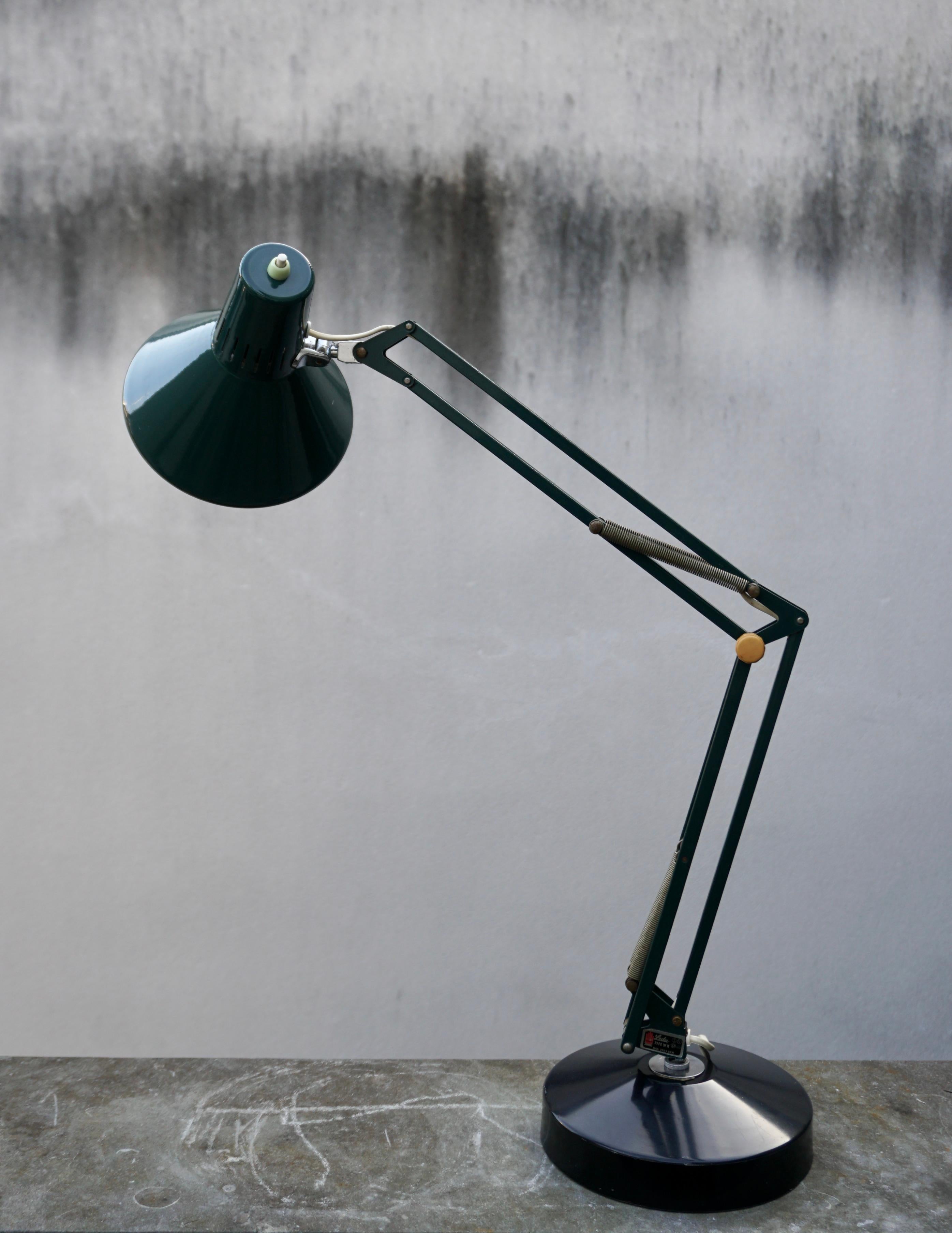 Mid-Century Modern Industrial Office Architect Desk Lamp by Ledu, 1970s, Made in Sweden For Sale
