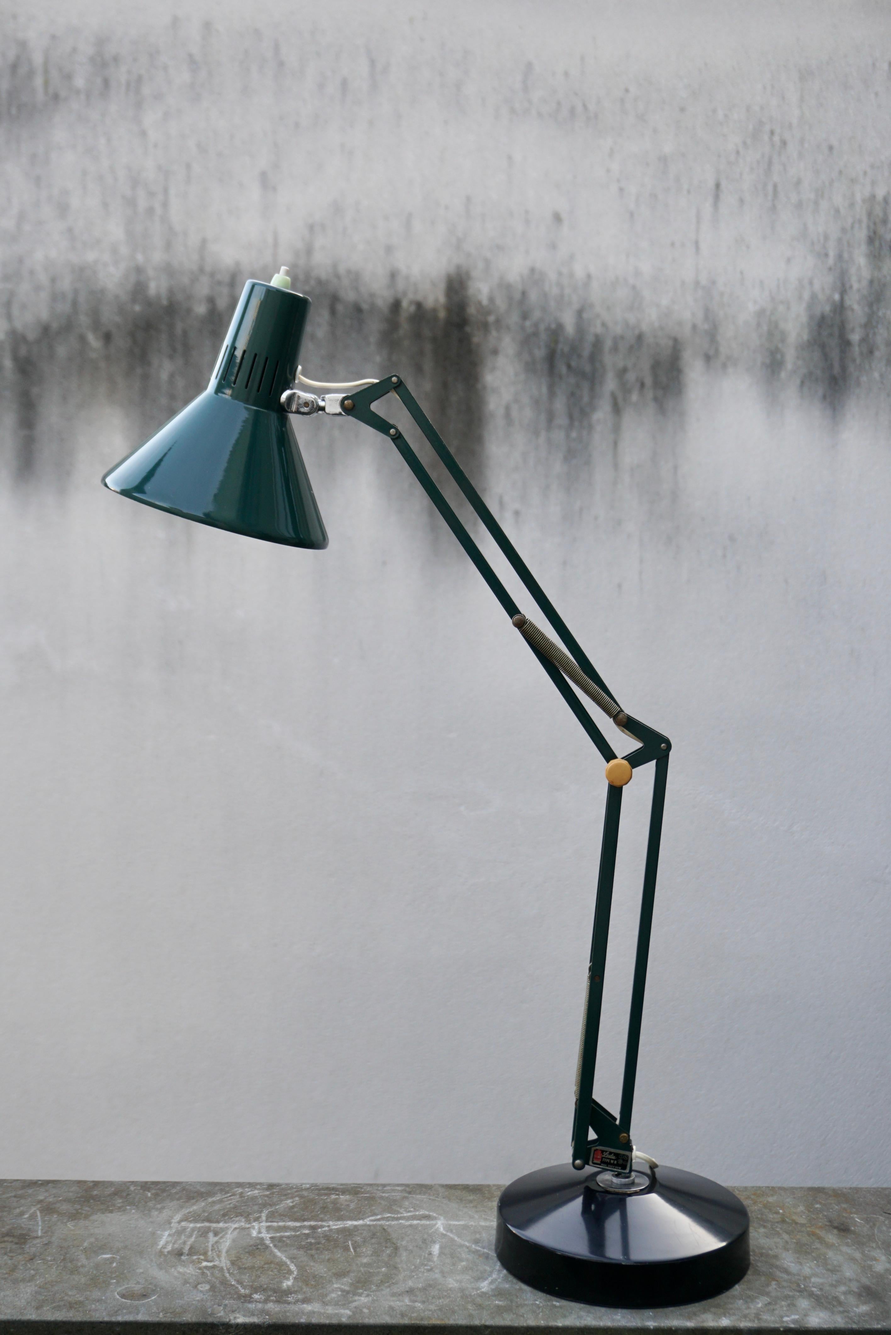 European Industrial Office Architect Desk Lamp by Ledu, 1970s, Made in Sweden For Sale