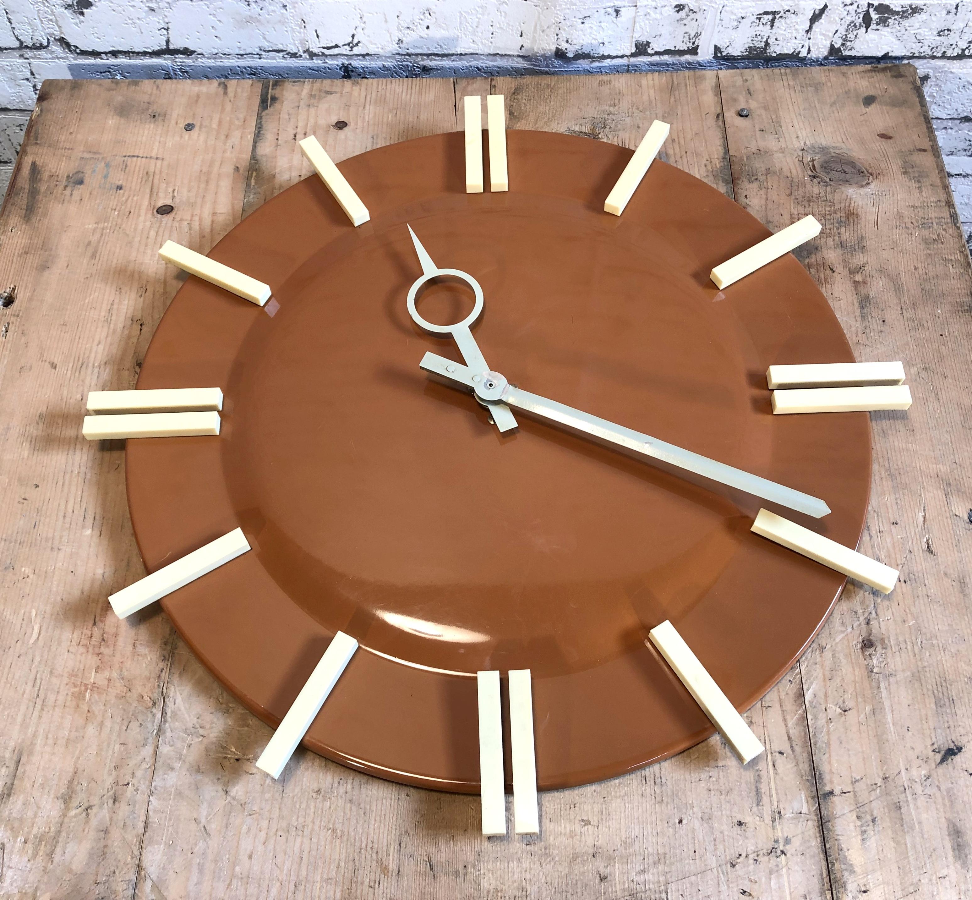20th Century Industrial Office Wall Clock from Pragotron, 1970s
