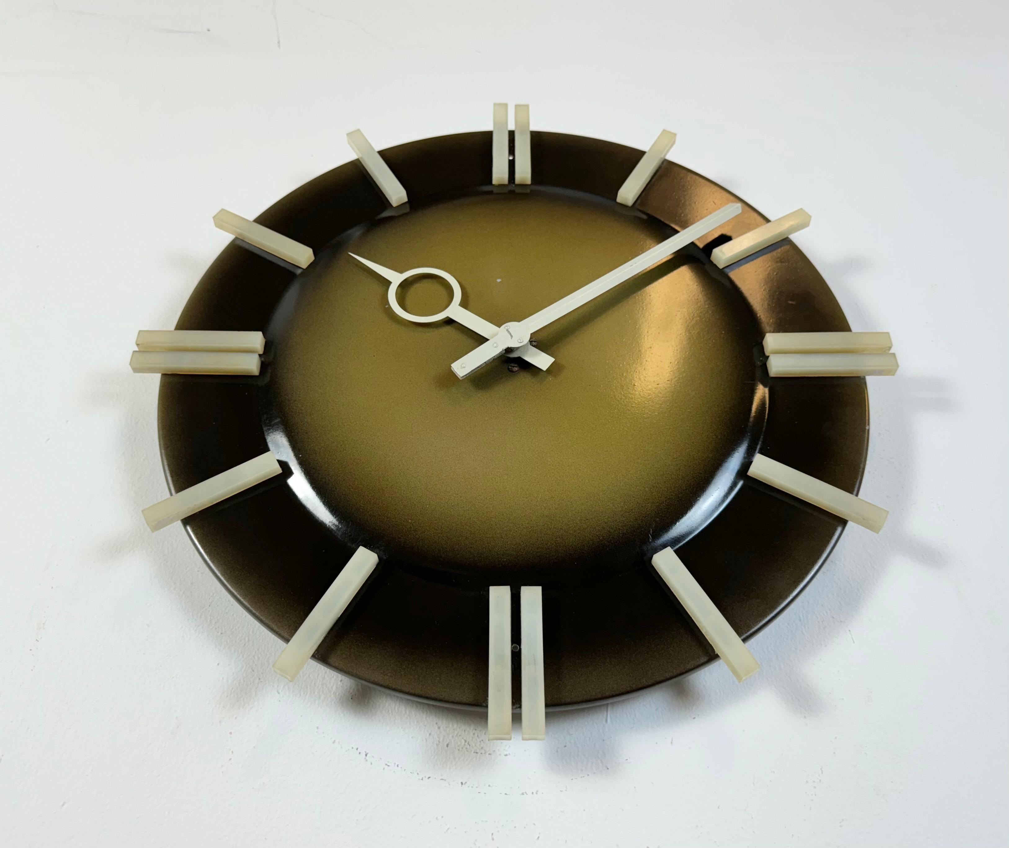 Late 20th Century Industrial Office Wall Clock from Pragotron, 1970s For Sale