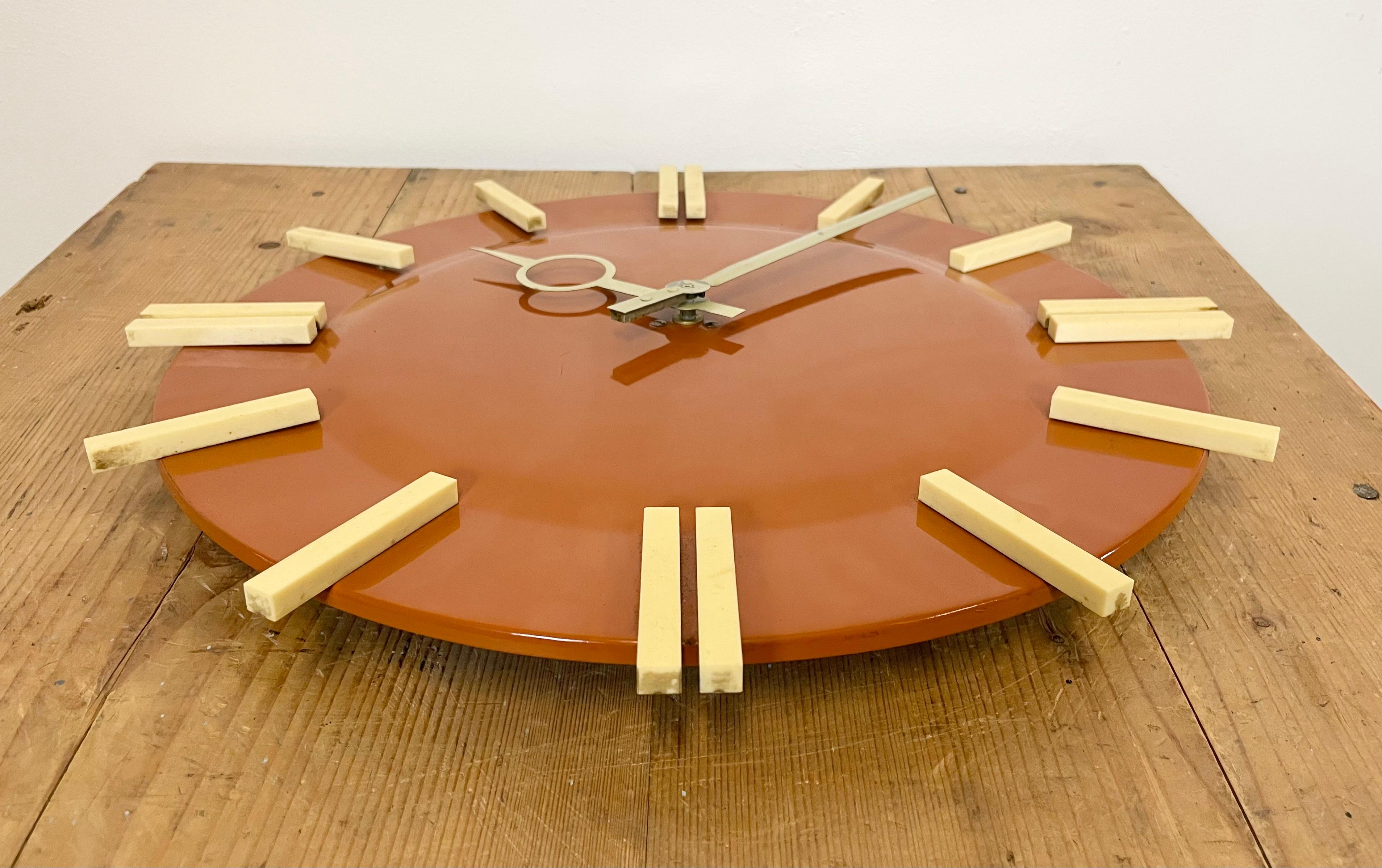 Industrial Office Wall Clock from Pragotron, 1970s 2