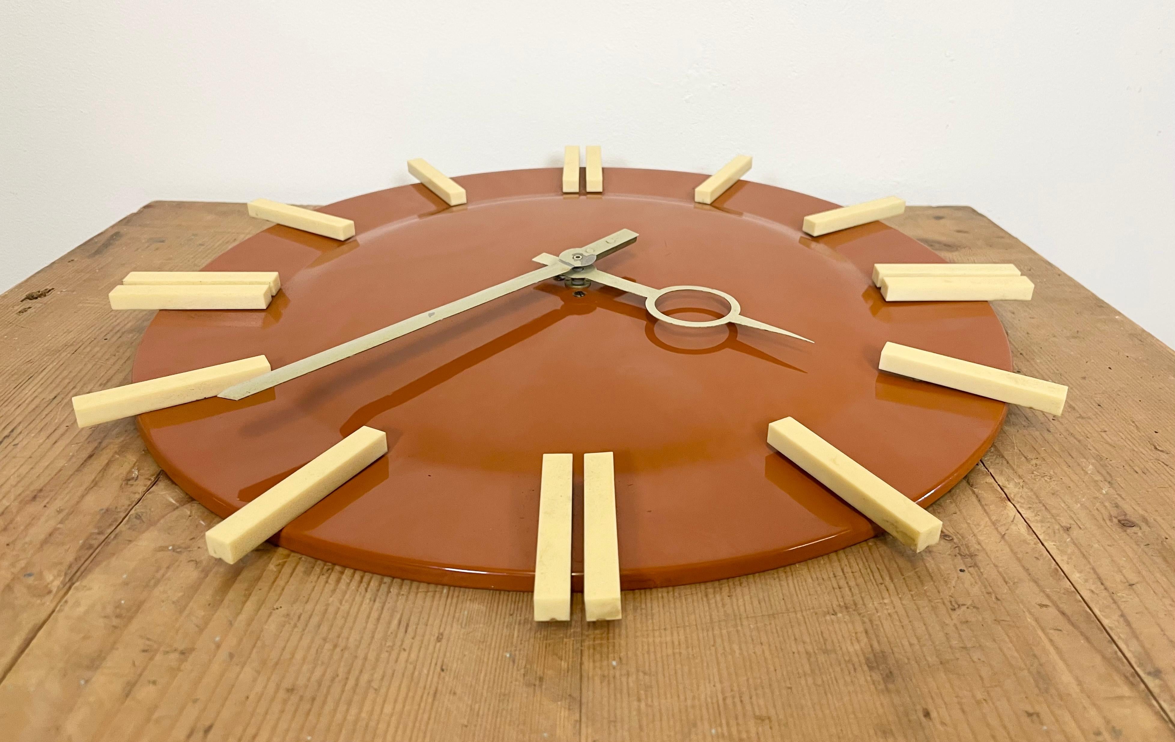 Industrial Office Wall Clock from Pragotron, 1970s 3