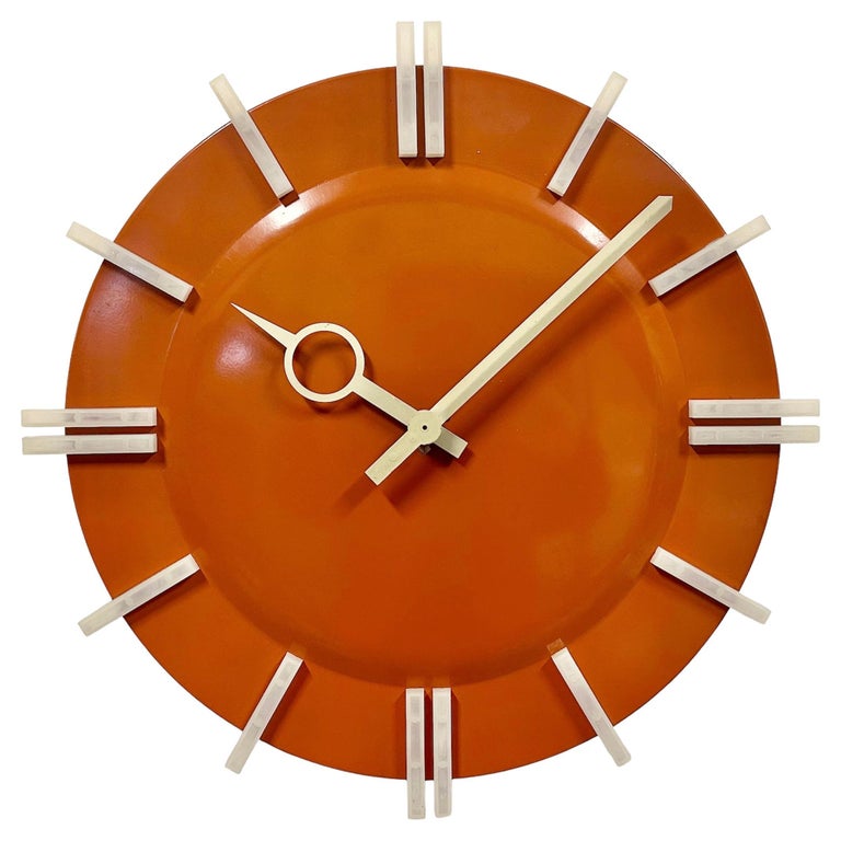 Industrial Office Wall Clock from Pragotron, 1970s For Sale at 1stDibs