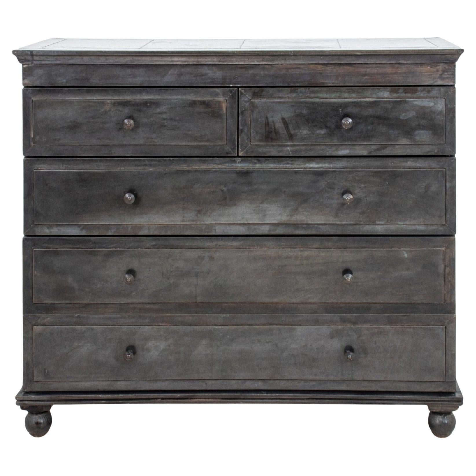 Industrial Oiled Metal Sheeting Chest of Drawers