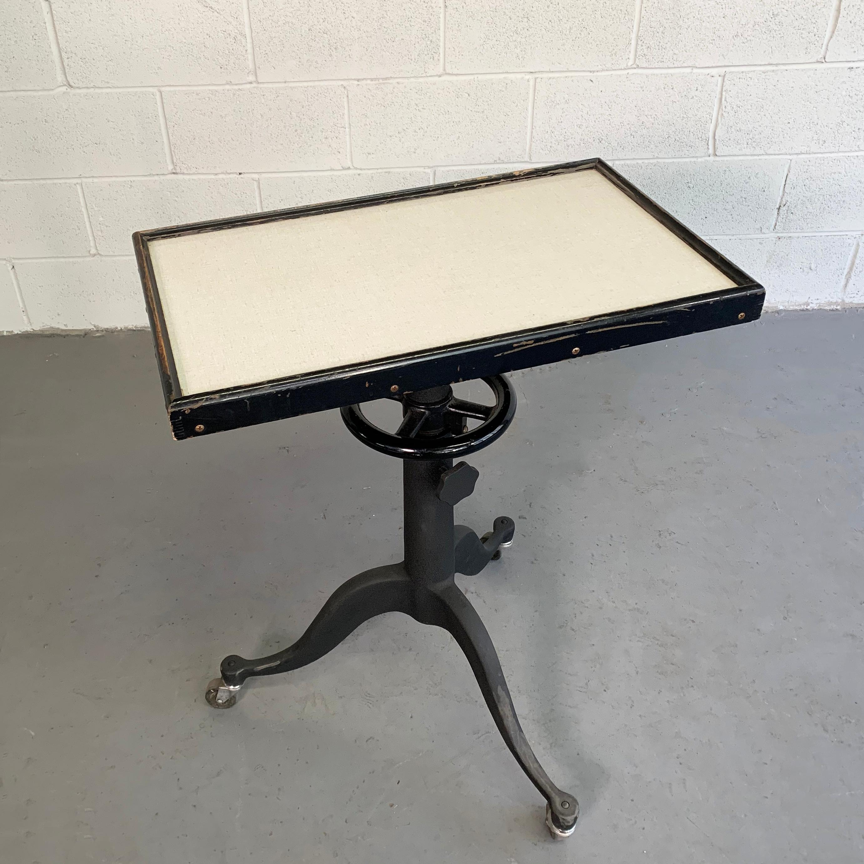 Industrial Optometry Examination Pedestal Table by Bausch & Lomb In Good Condition In Brooklyn, NY