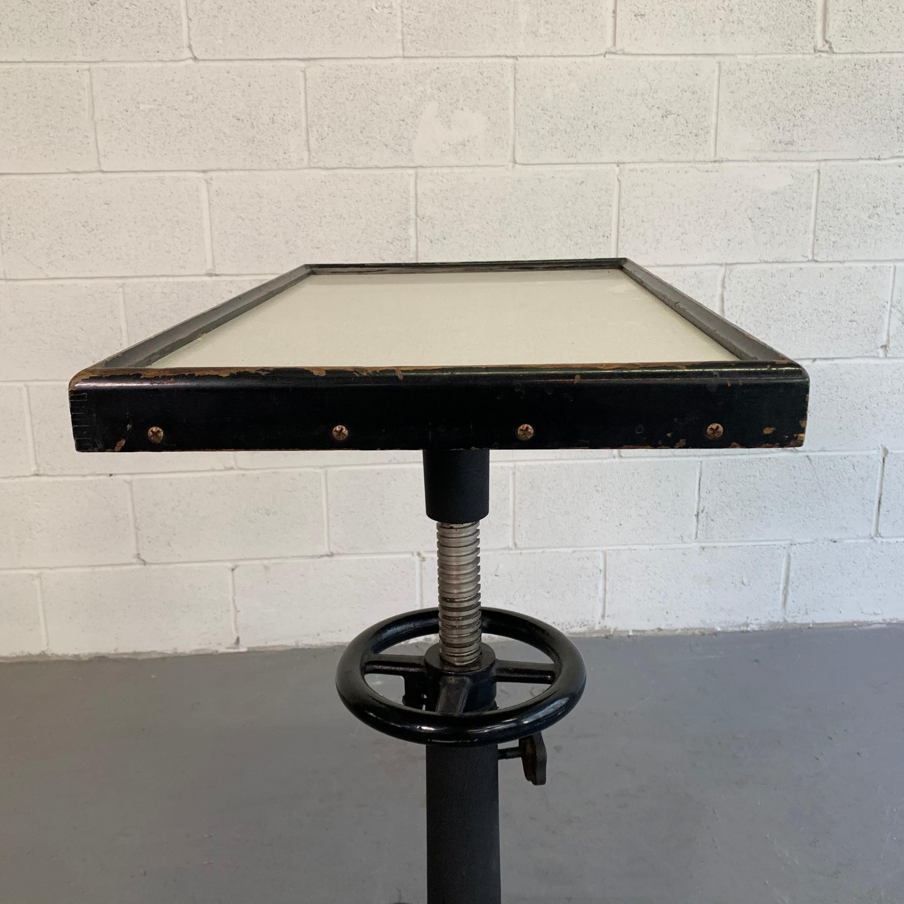 20th Century Industrial Optometry Examination Pedestal Table by Bausch & Lomb