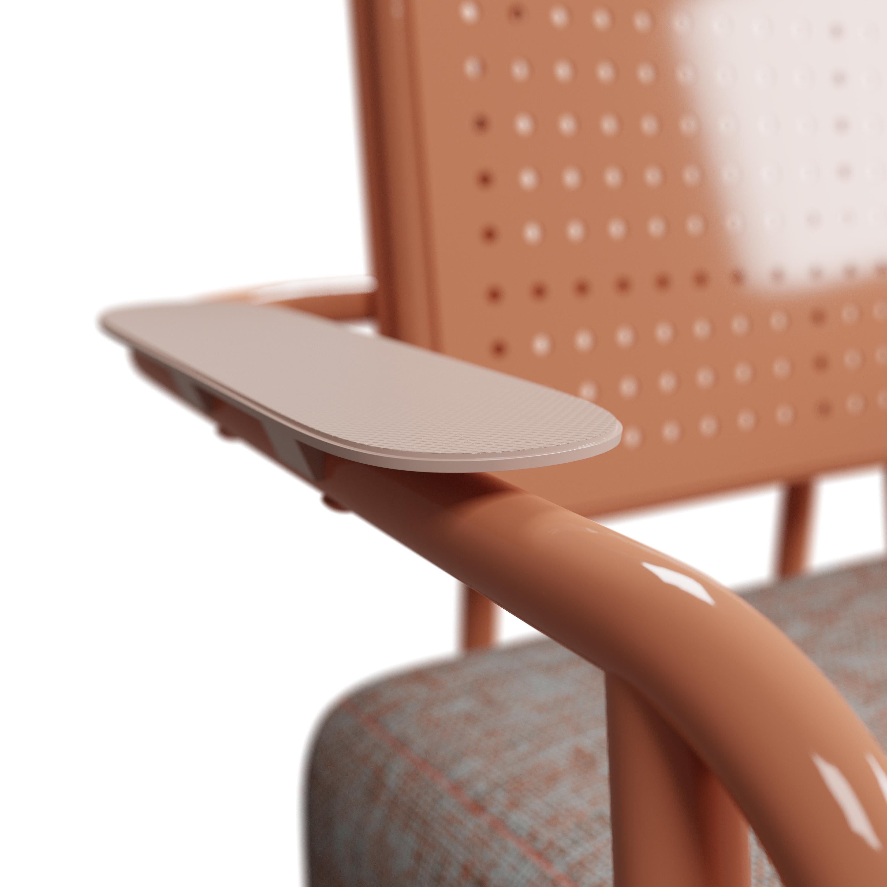 Contemporary Industrial Outdoor armchair DUV with arms handcrafted by Murmurio For Sale