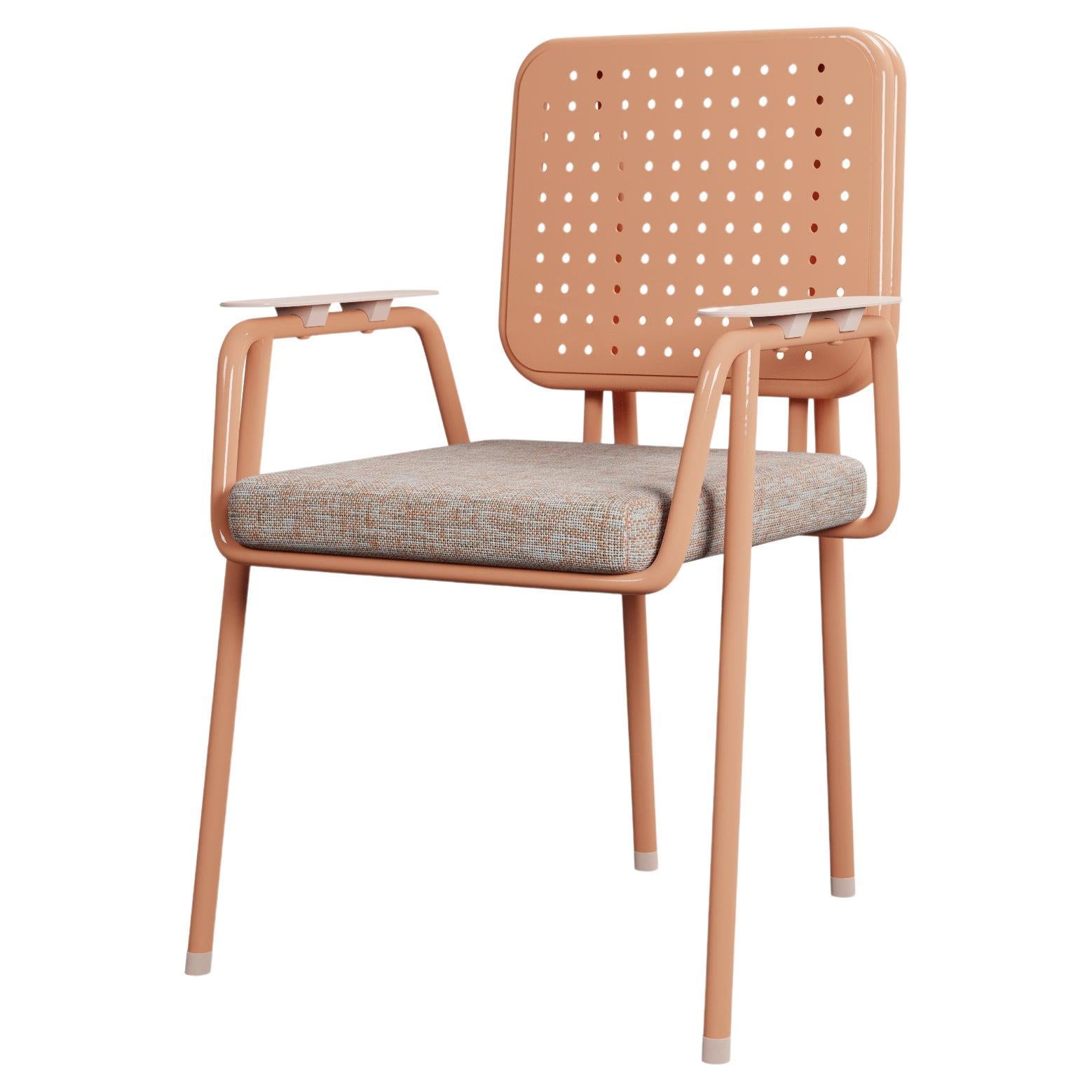 Industrial Outdoor chair DUV with arms handcrafted by Murmurio